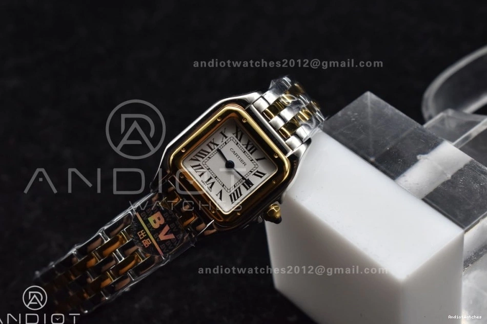 Ronda on Dial 1002 SS YG SS Quartz BVF Best Panthère UrbanChic YG 1:1 Bracelet White Edition 22mm 0314